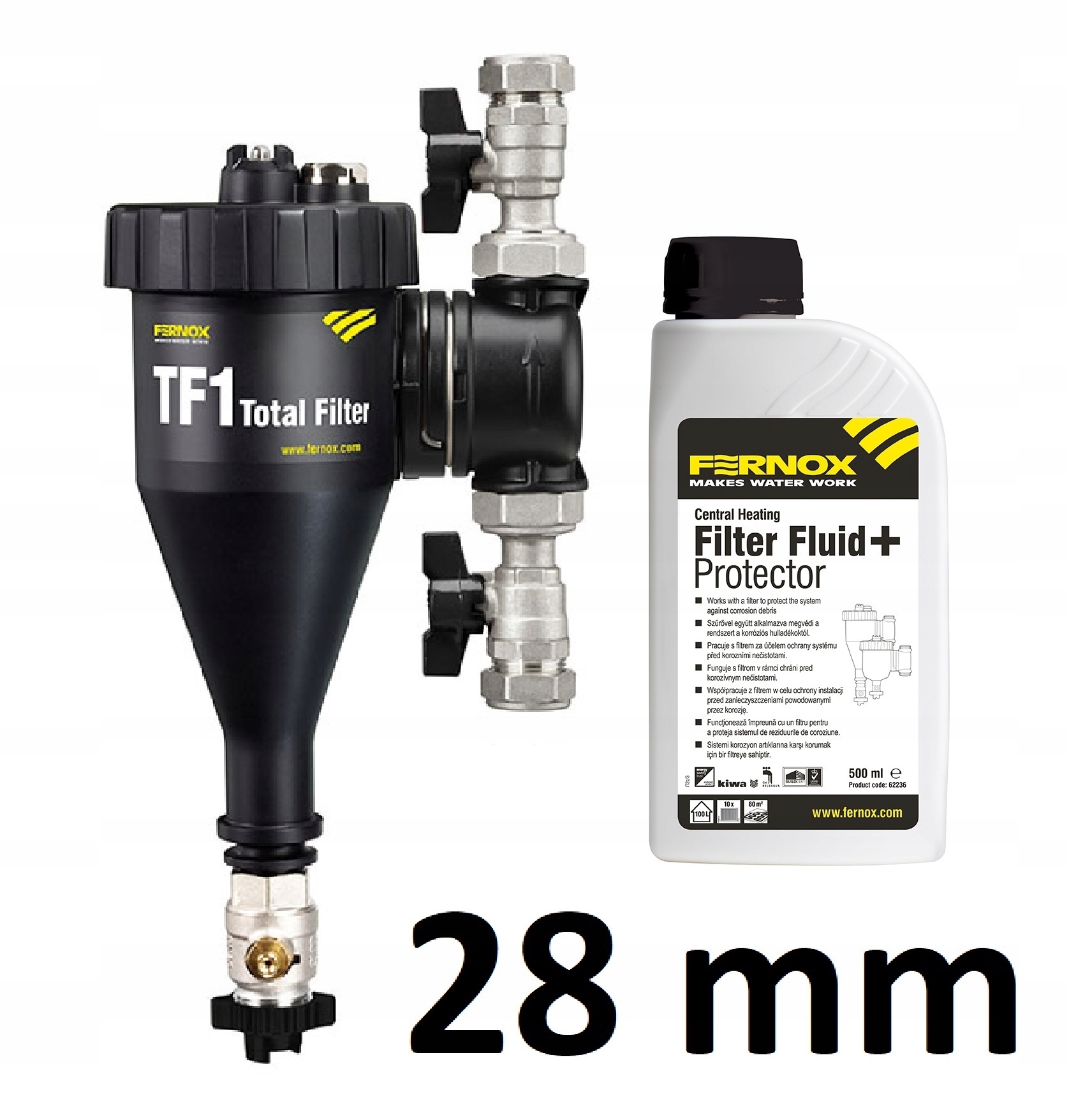 Fernox TF1 Total Filtr Zawory Cu 28MM Płyn C.o. Inhibitor Protector F9