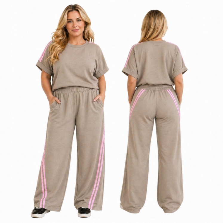 Komplet Máslo Teplákovka Lampasy Viskóza 50 52 5XL 6XL italský styl pohodlný
