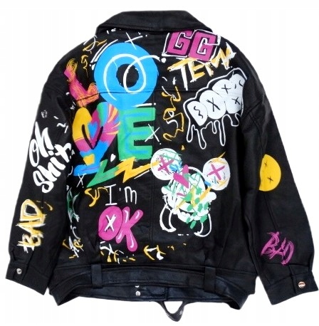 Ramoneska skóra Graffiti Myszka Miki Farba komiks