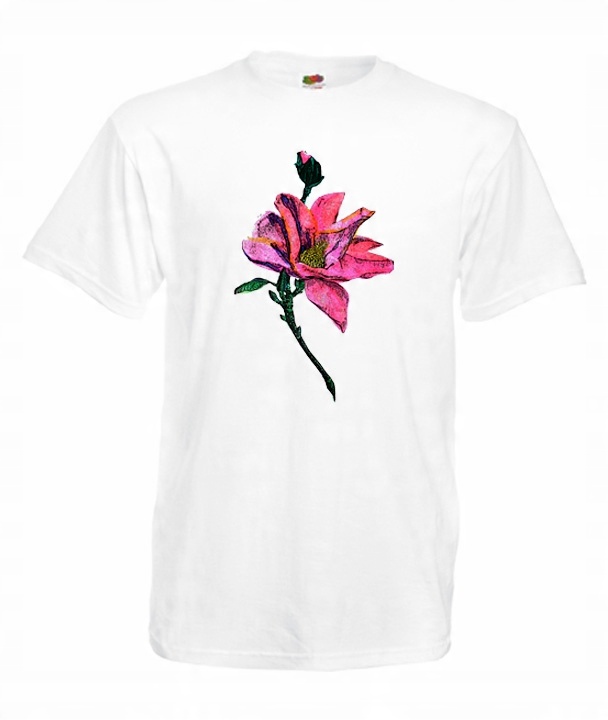 

XL Koszulka Męska Kwiaty Maki Folk Magnolia Wzor