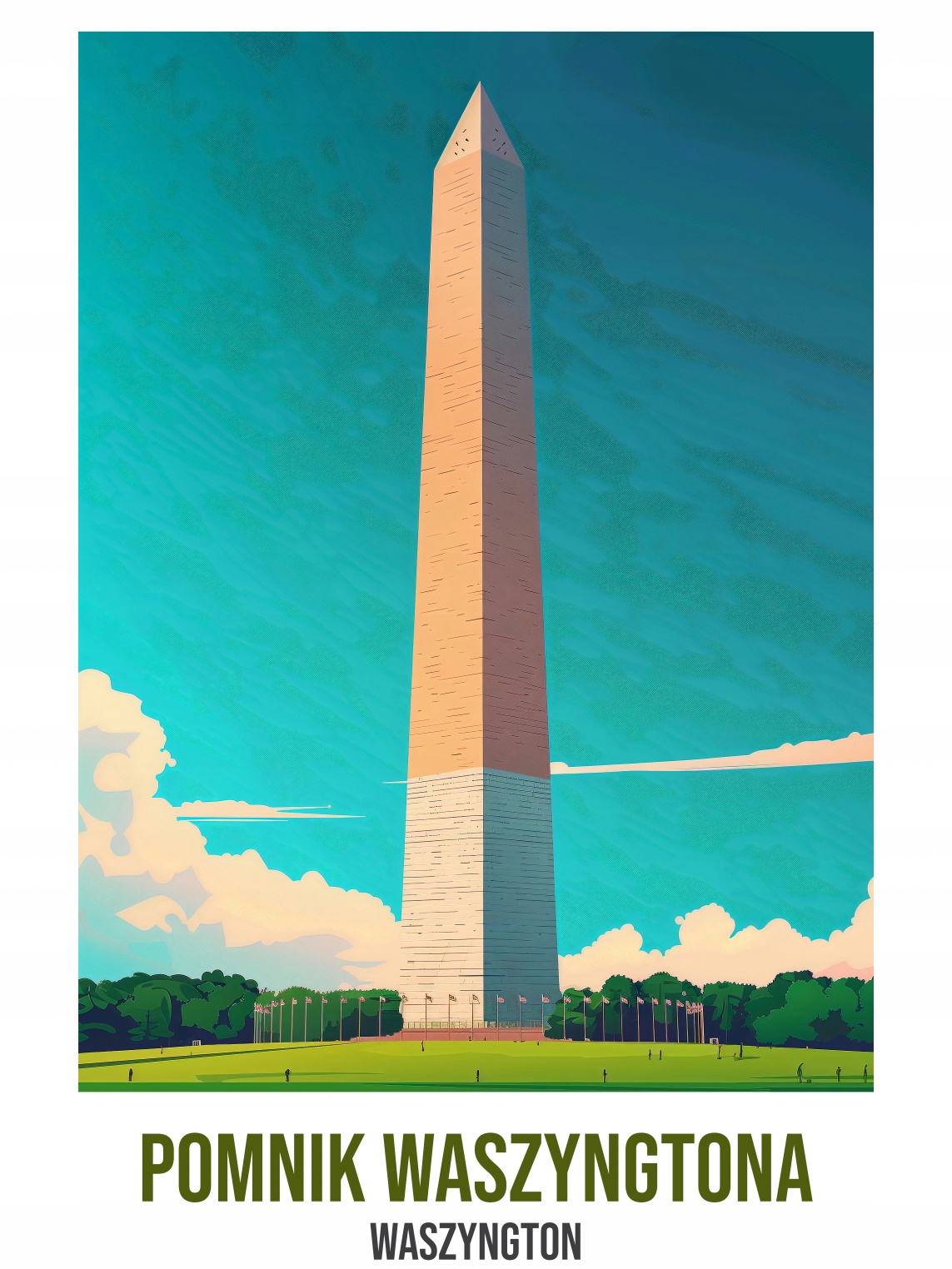 Plakát 75x100 cm Památník Washingtona