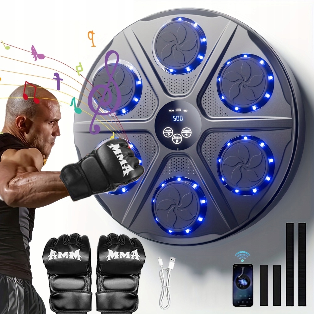 Inteligentní Boxerský Terč S Bgm Led Bluetooth Hudbou, 12 Režimů Cvičení