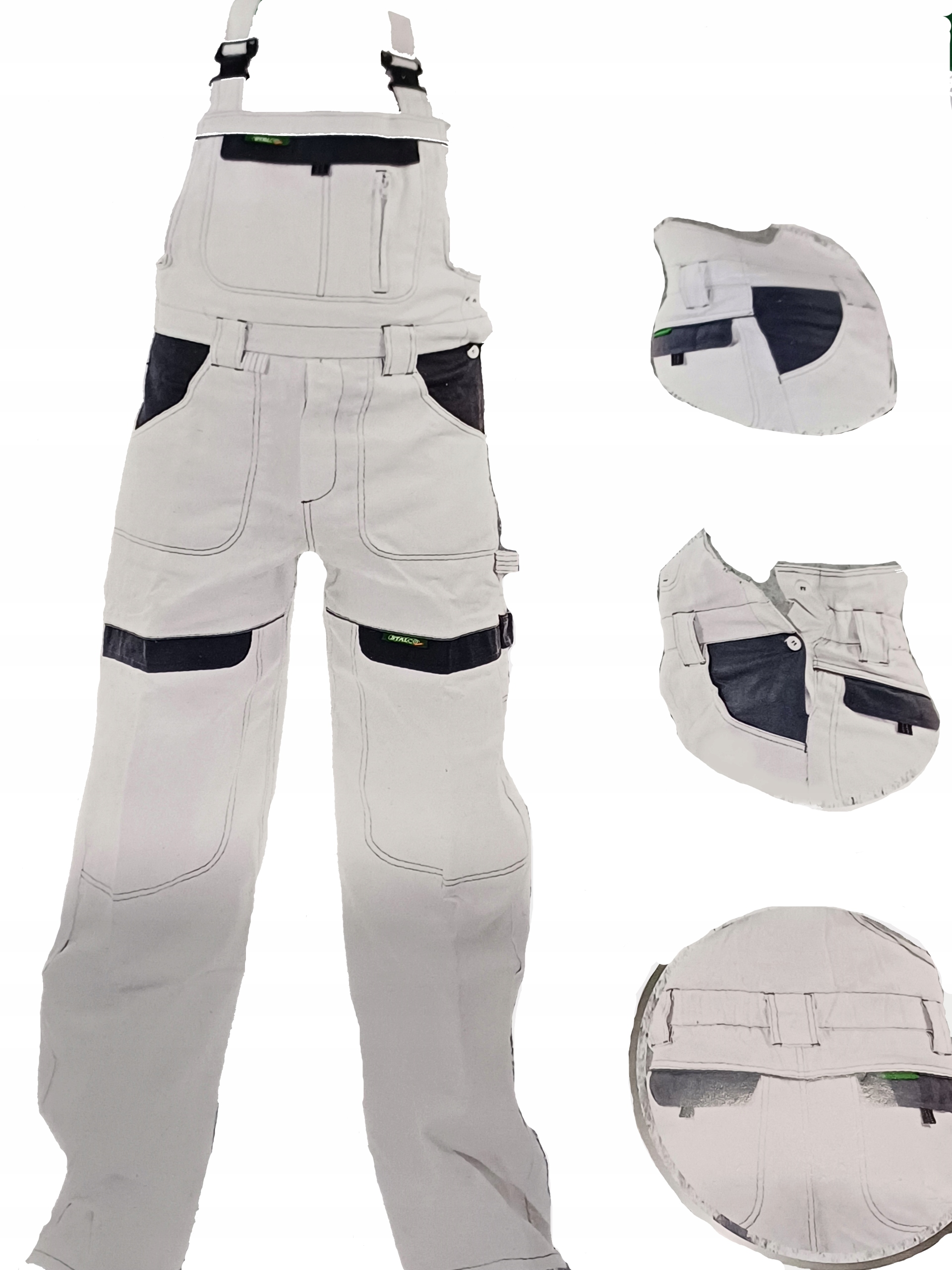 Ogrodniczki Spodnie Robocze Białe S-42149 S(48)