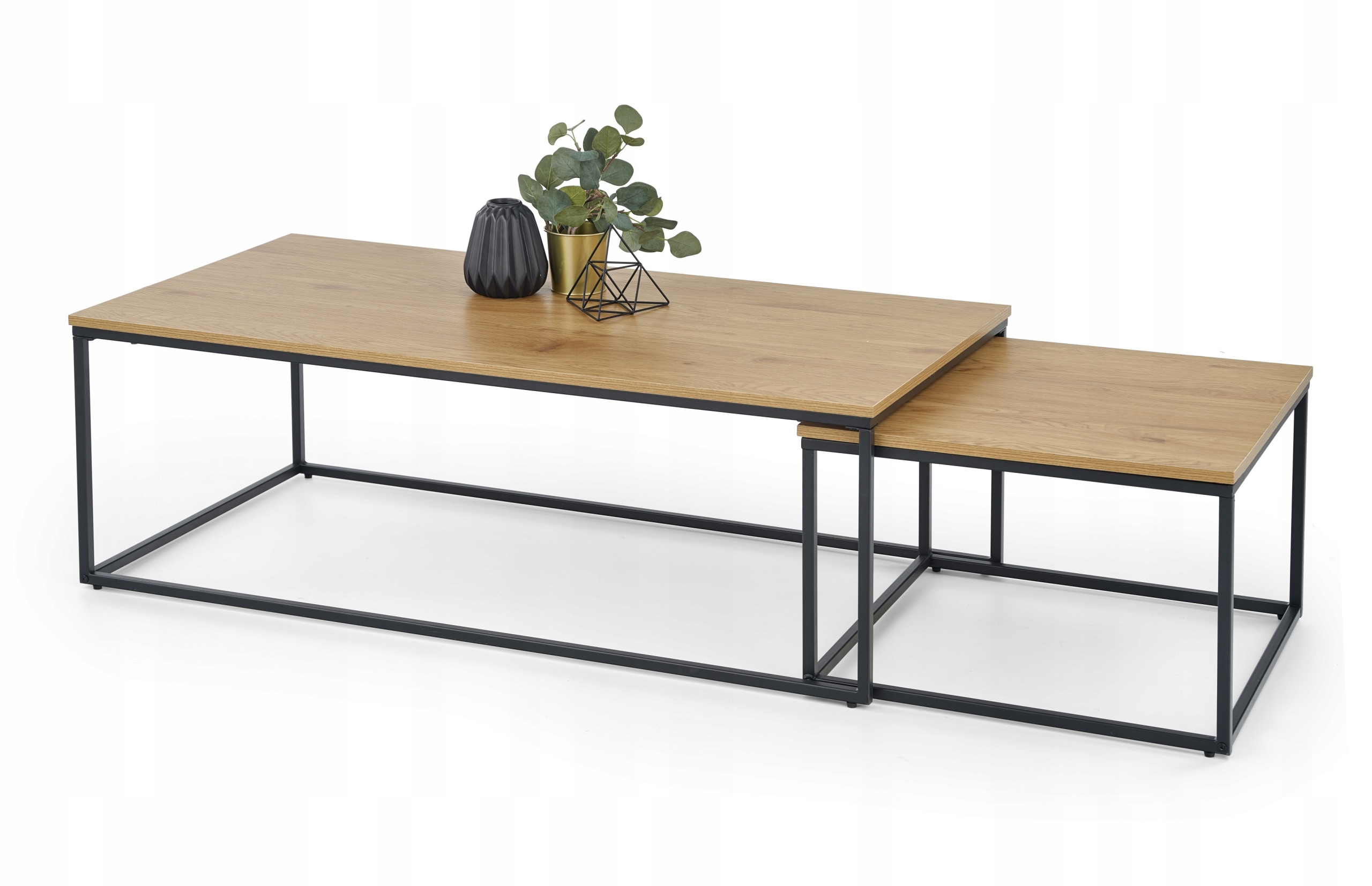 ZESTAW 2 ŁAW ALASKA HALMAR DĄB ZŁOTY/ CZARNY