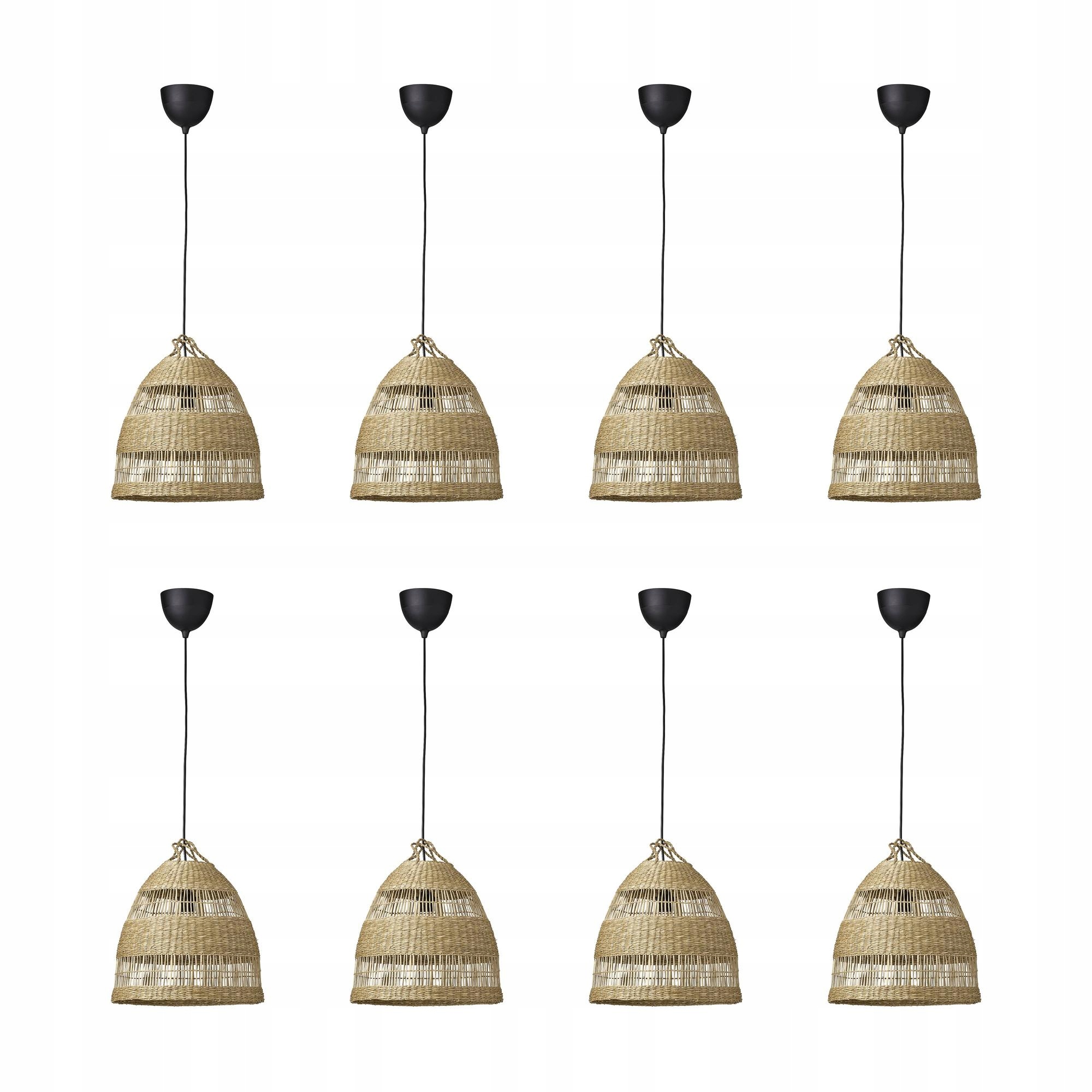 8 ks Torared Havsdjup Závěsná lampa ručně vyrobená ostřice/černá