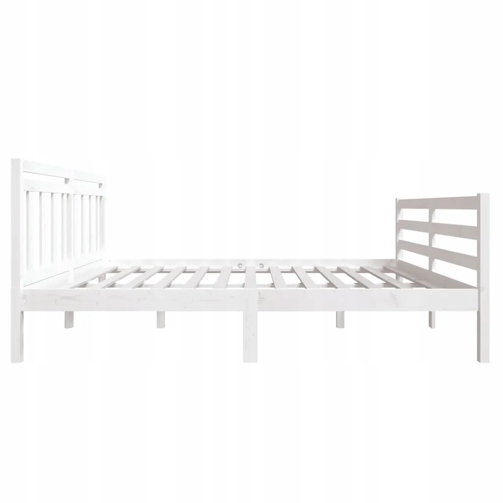 vidaXL Rama łóżka, biała, lite drewno, 140x190 cm Regulacja bez regulacji