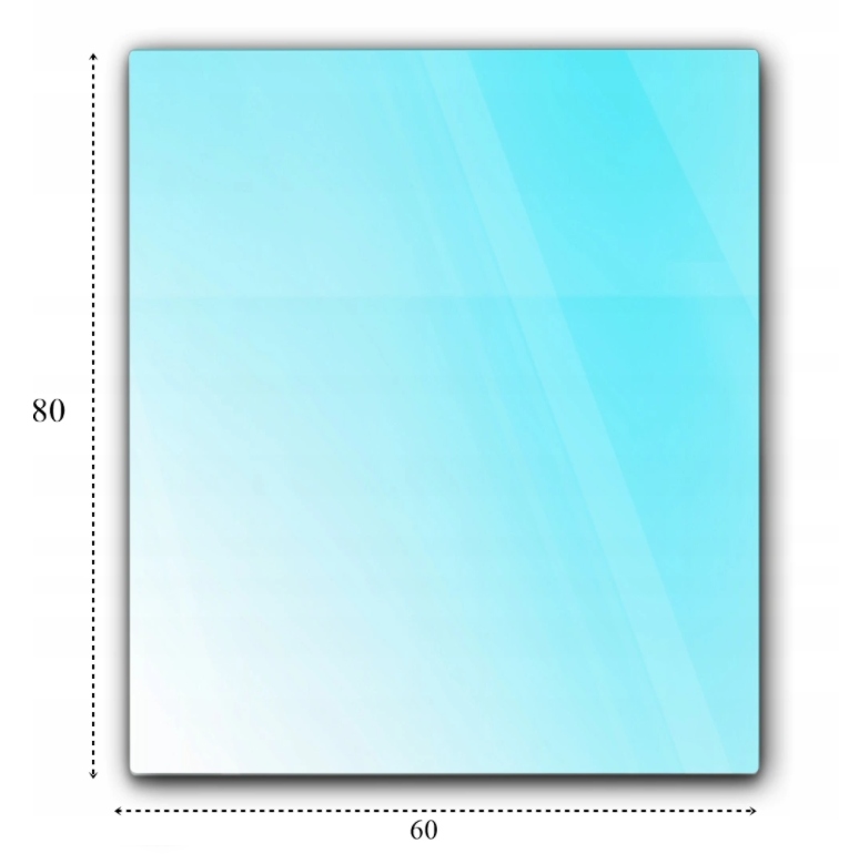 SZYBA HARTOWANA 80X60 BEZPIECZNE SZKŁO POD/PRZED KOMINEK PIEC OCHRONNE 5MM