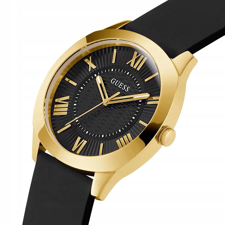 Pánské Elegantní Zlaté Černé Fashion Hodinky Guess Arc GW0728G2 44 mm