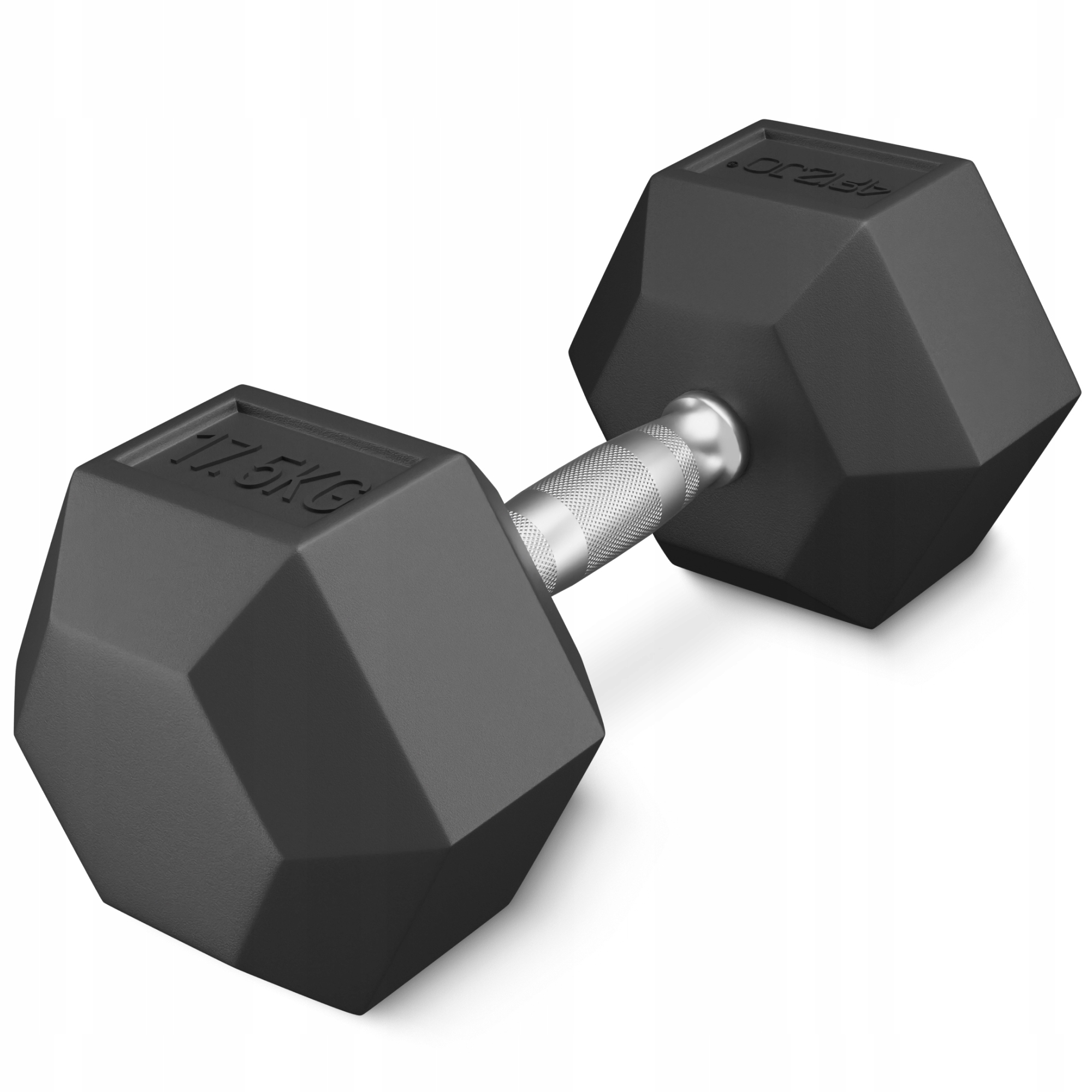 Hantla Obciążenie Żeliwny Gumowany Hantel Hex Solidny Wytrzymały 17,5 kg