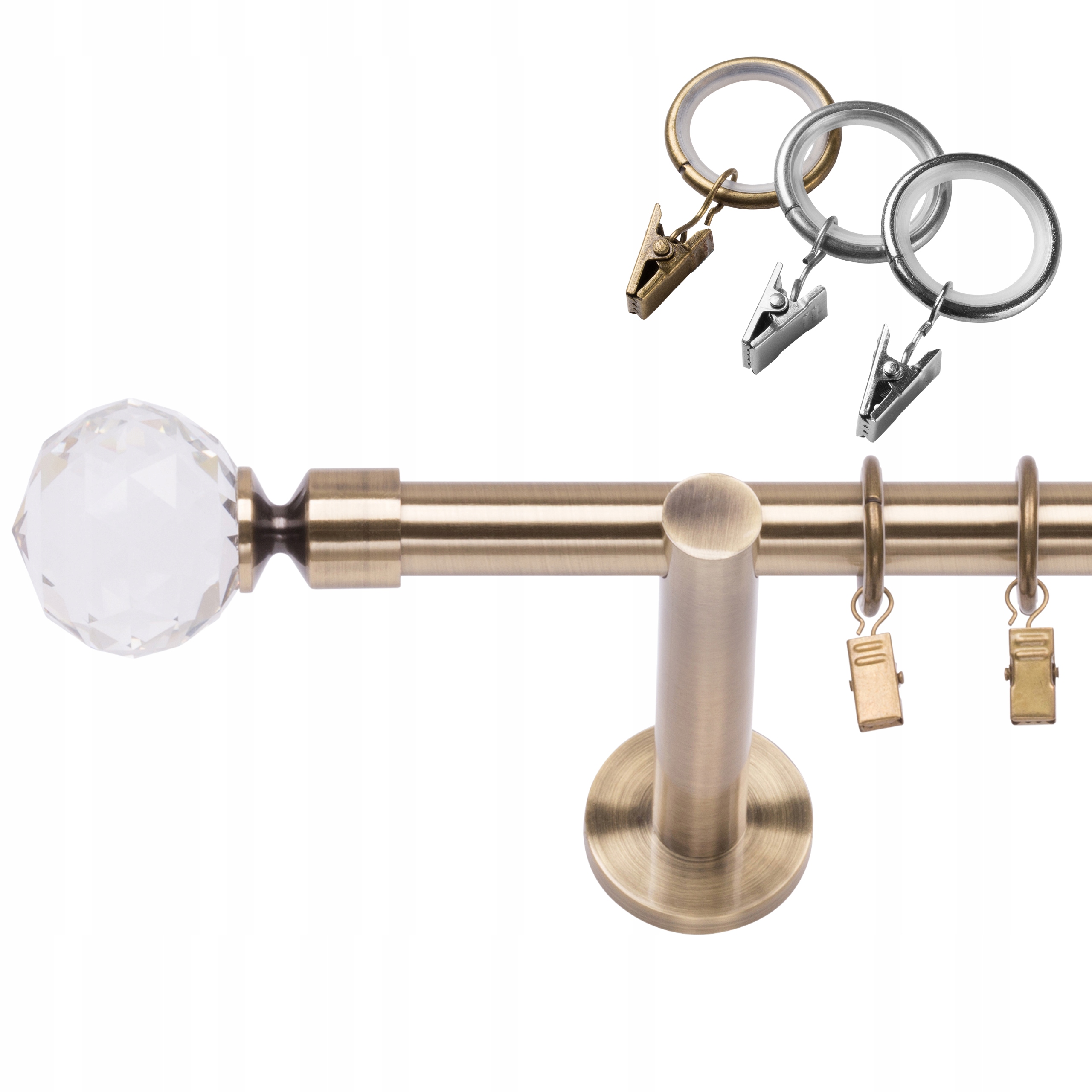 Jednoduchá Garnýž 280 CM 19 MM Kovový Moderní Velký Výběr Zakončení