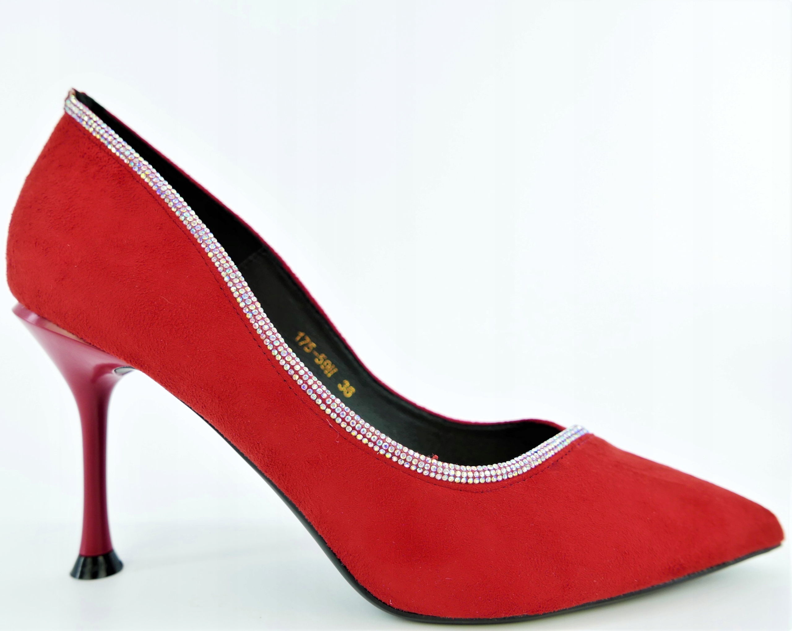 MOLO CZERWONE SZPILKI ZDOBIONE CYRKONIAMI R36 Kod producenta 175-59H RED