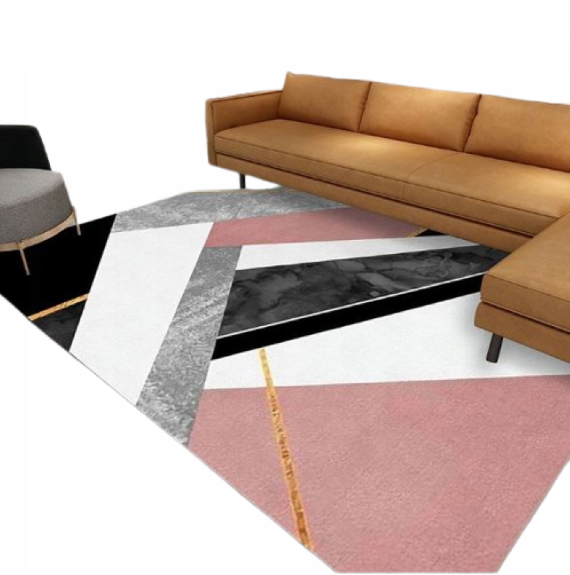 Koberec 220 x 160 CM Moderní Geometrický Růžovo Šedý Do Obývacího Pokoje Bcf