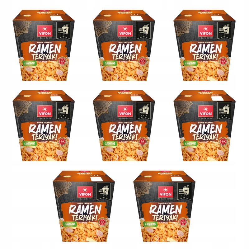 Obědový box Ramen Teriyaki s nudlemi a kuřecí příchutí (jemný) 85 g Vifon X8