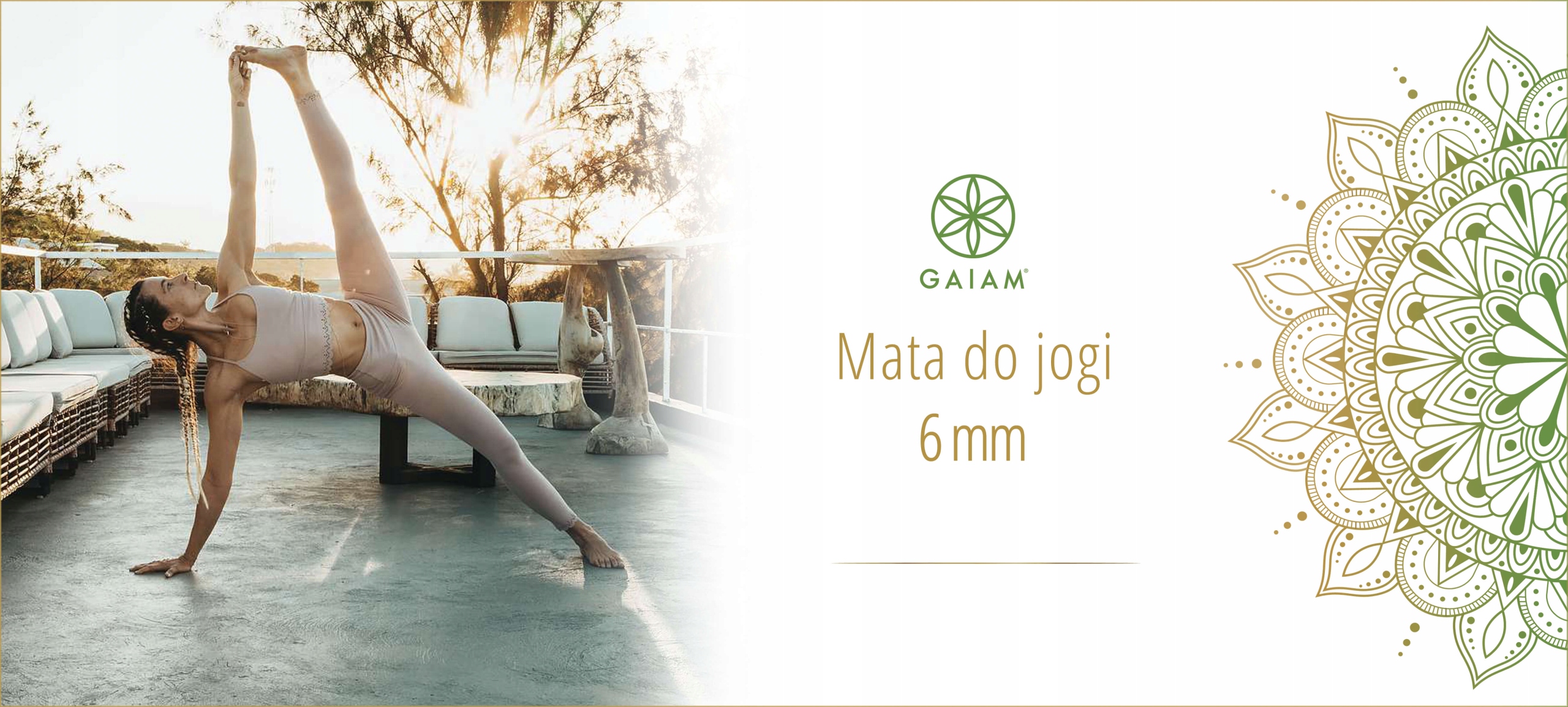 GAIAM MATA DO JOGI METTALIC SUN 6 MM 63417 Szerokość produktu 61 cm