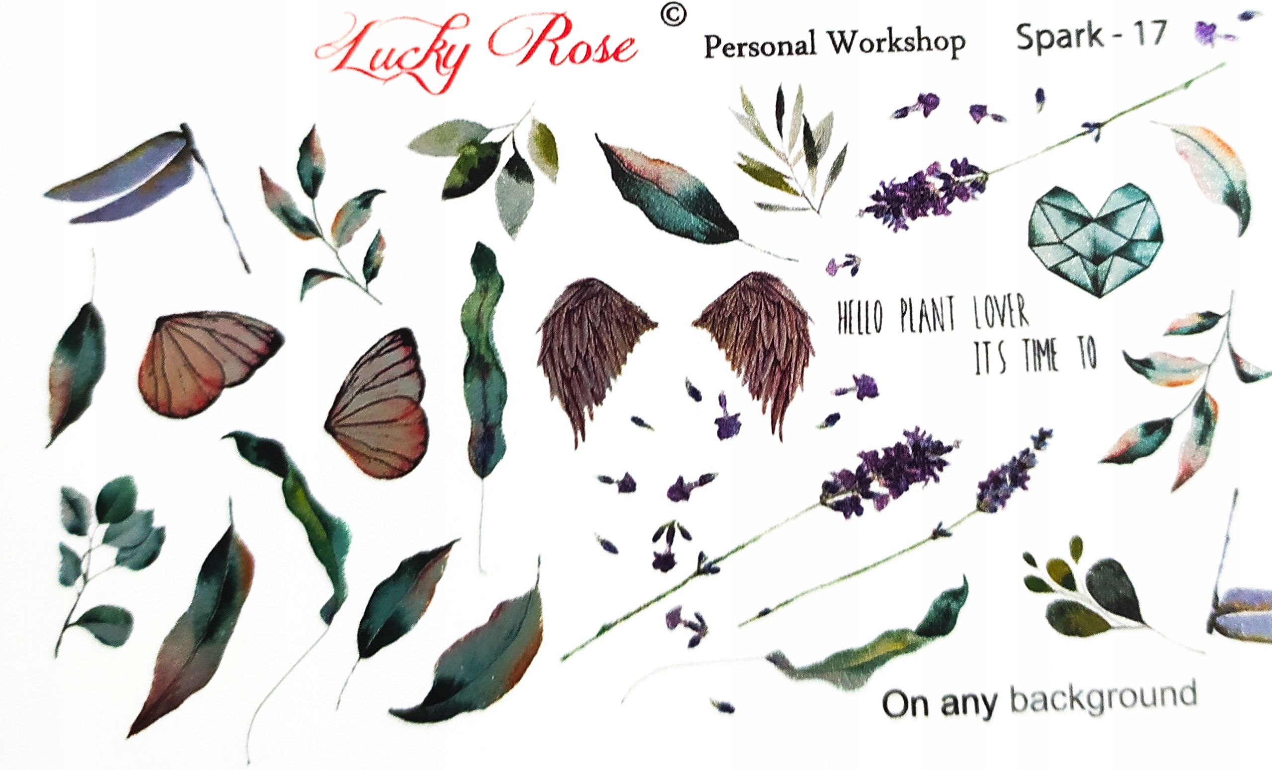 NAKLEJKI NA PAZNOKCIE LUCKY ROSE SPARK-17