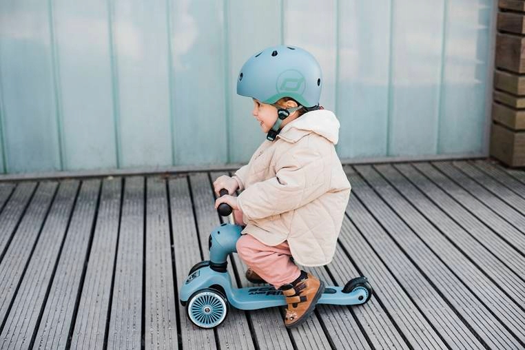 SCOOT AND RIDE Hulajnoga Jeździk 1+ + Zestaw Ochraniaczy S STEEL + GRATIS Hamulec tak