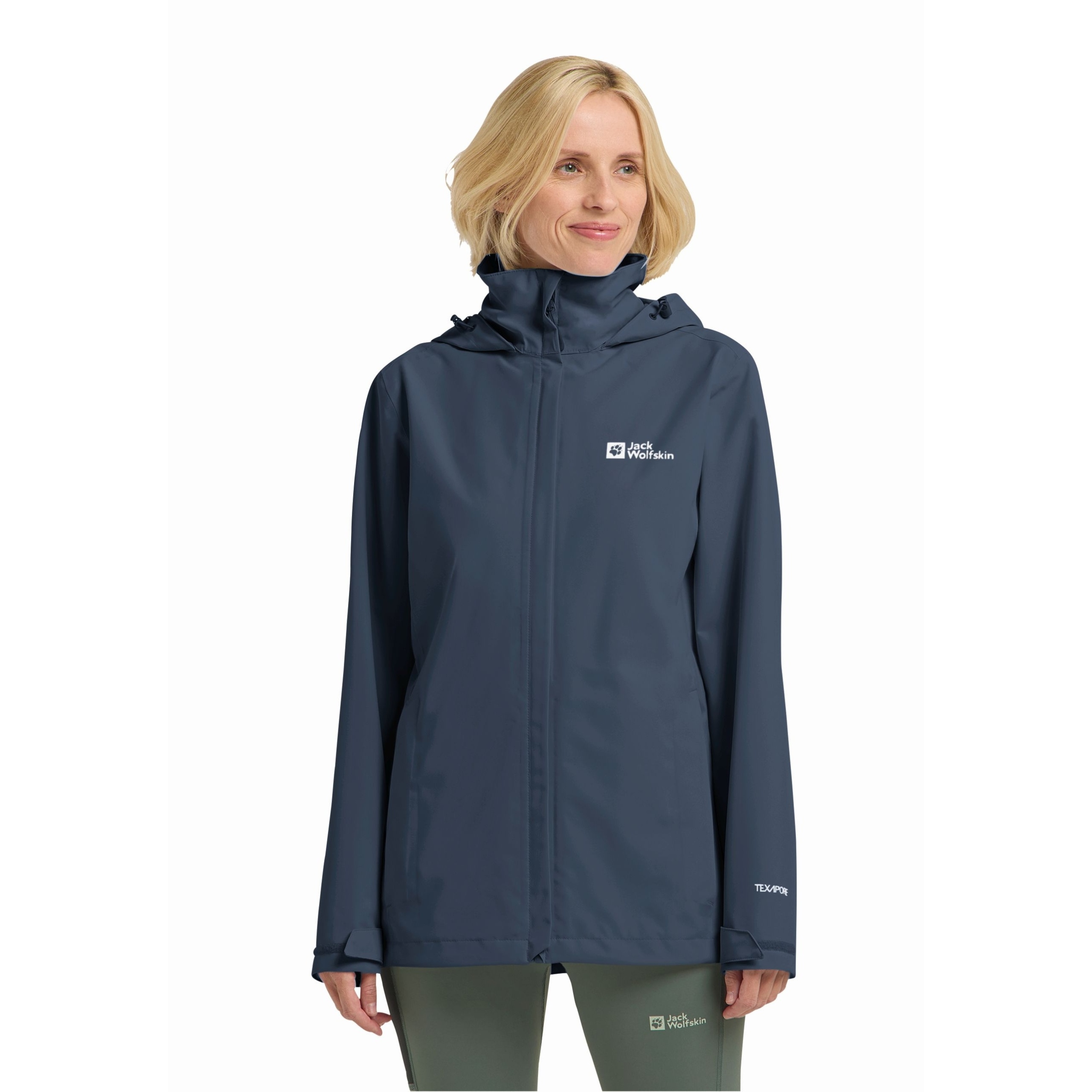 Damska kurtka przeciwdeszczowa Jack Wolfskin Trailtime 2L midnight sky S