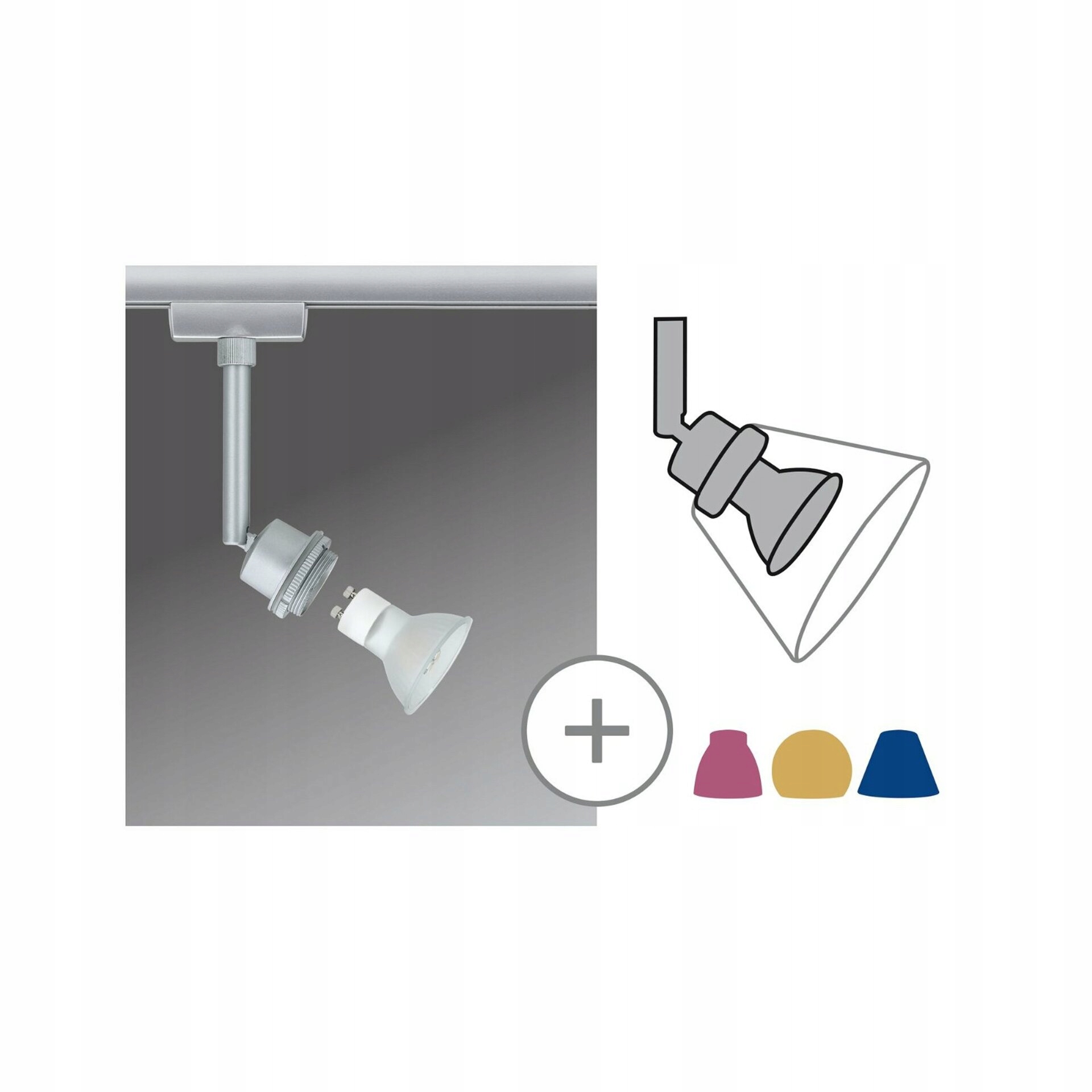 Bodové svietidlo Paulmann URail Basic Led DecoSystems 1x3,5W GZ10 matný chróm 95182