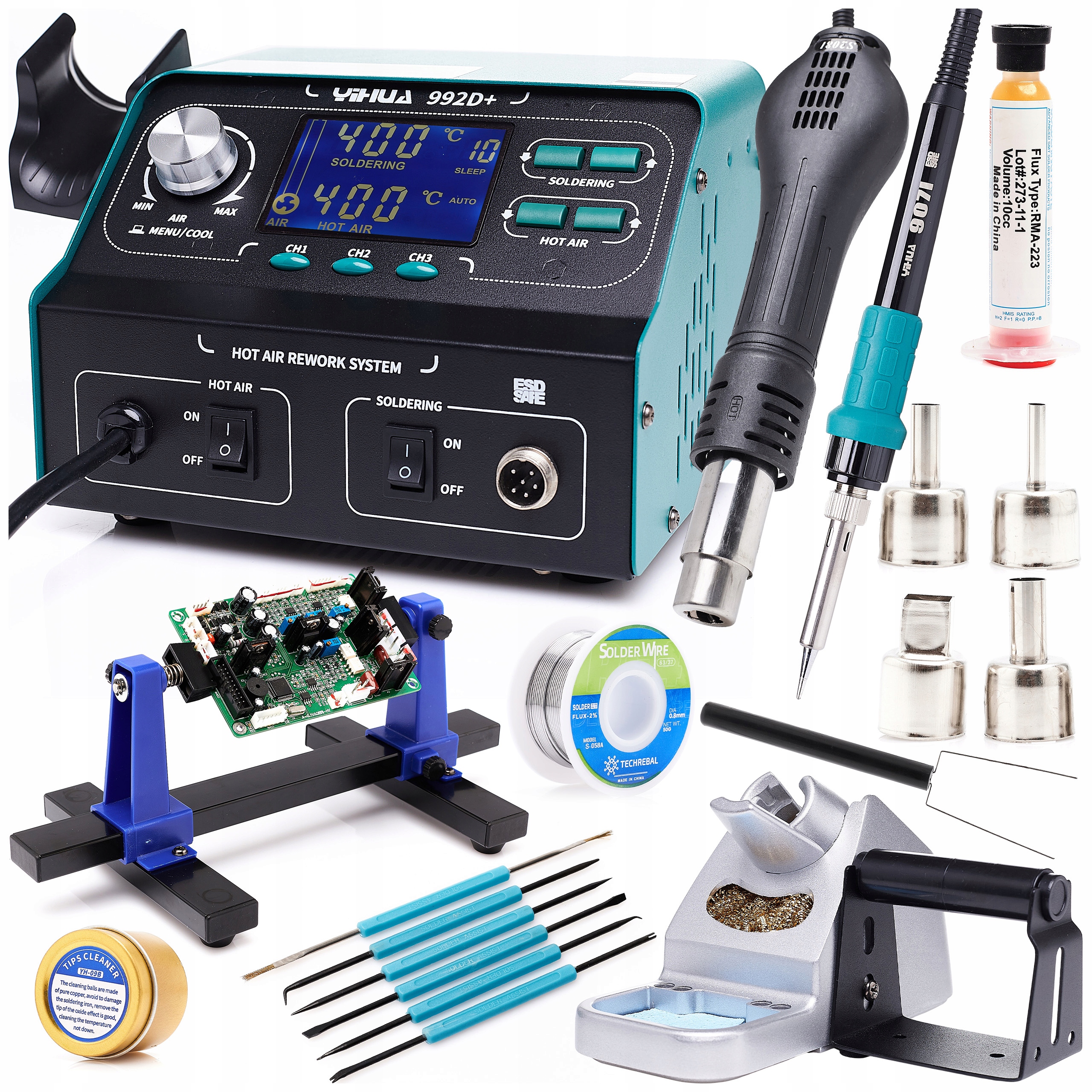 Pájecí Stanice Yihua 992D 2v1 Hot Air Hrotová Sada Smd Esd Nářadí