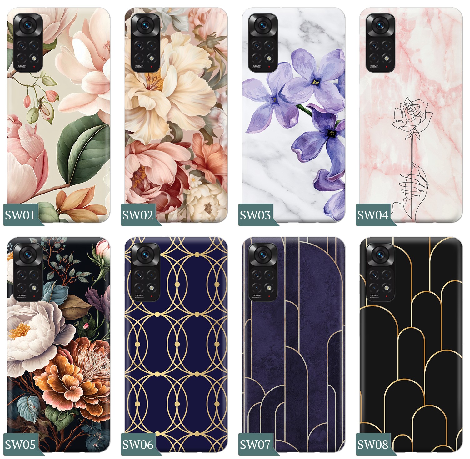 ETUI do Xiaomi Redmi Note 11 / 11s + SZKŁO WZORY Typ plecki