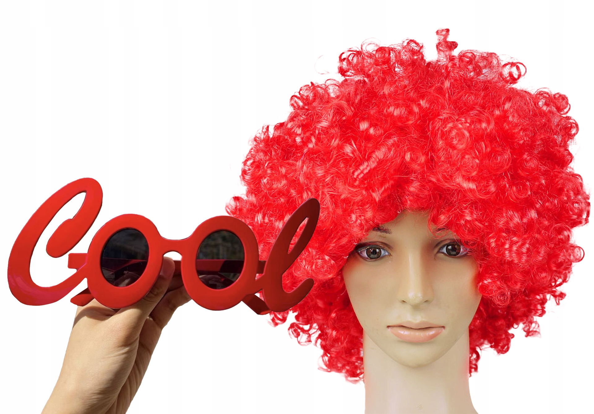 2 w 1 - PERUKA + OKULARY - WŁOSY AFRO PARTY FOTOBUDKA 18 20 30 40