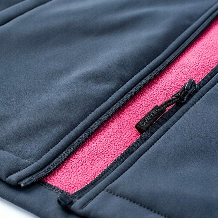 KURTKA DAMSKA SOFTSHELL WODOODPORNA Z KAPTUREM XL Długość do bioder