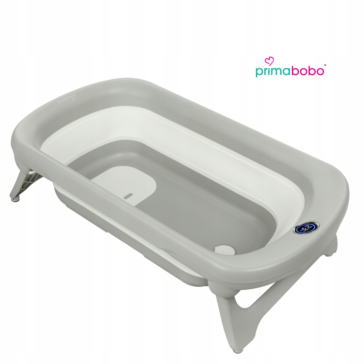 PRIMABOBO Wanienka składana LUX dla dziecka DUŻA termometr silikonowa wanna Kod producenta 6011N_GREY