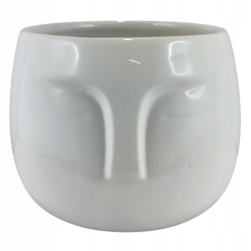 

Ceramiczna Osłonka Doniczka Twarz Głowa Biała