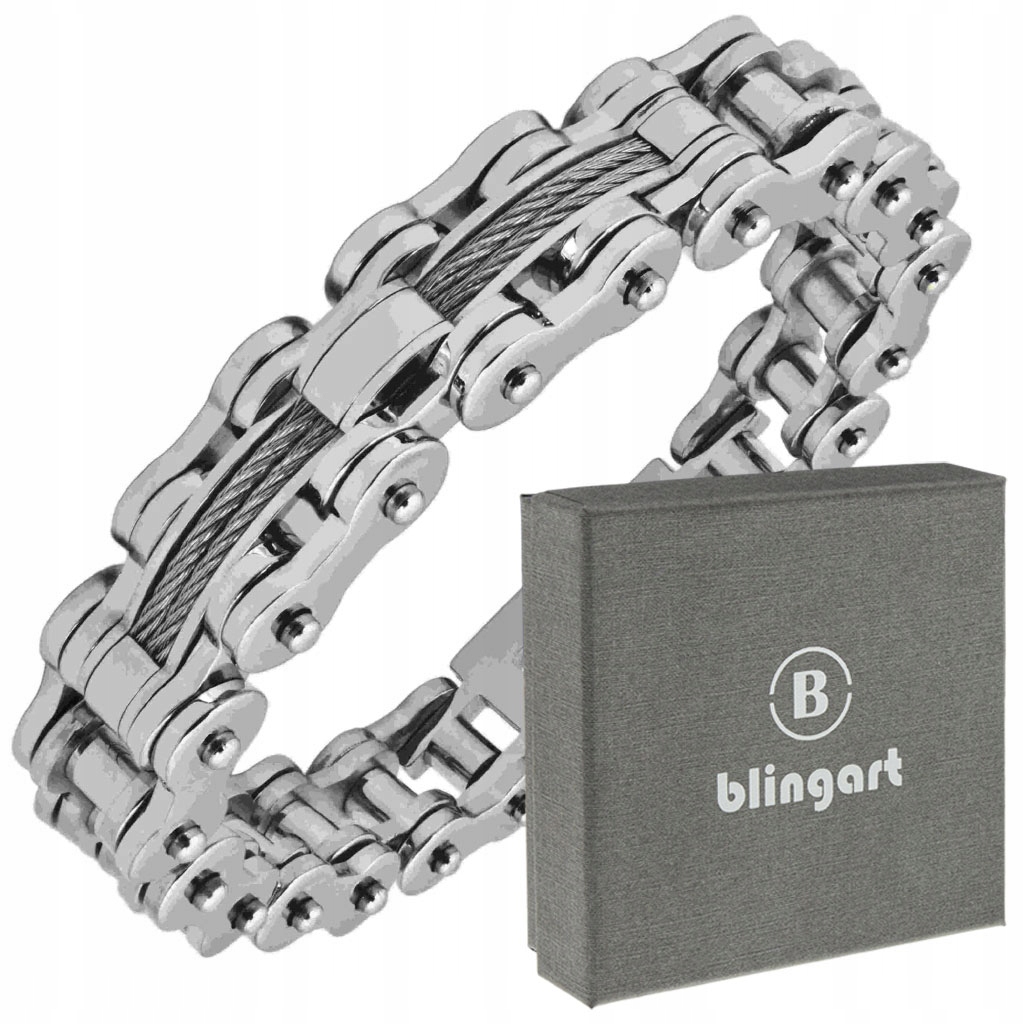 

Bransoletka stalowa łańcuch Moto Chain srebrna