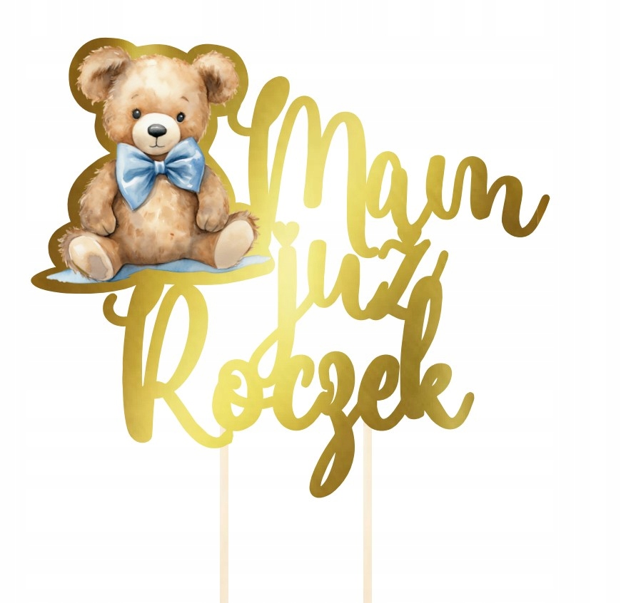 Topper Miś Niebieski Na tort 1 dla Chłopca MAM JUŻ ROCZEK Marka inny