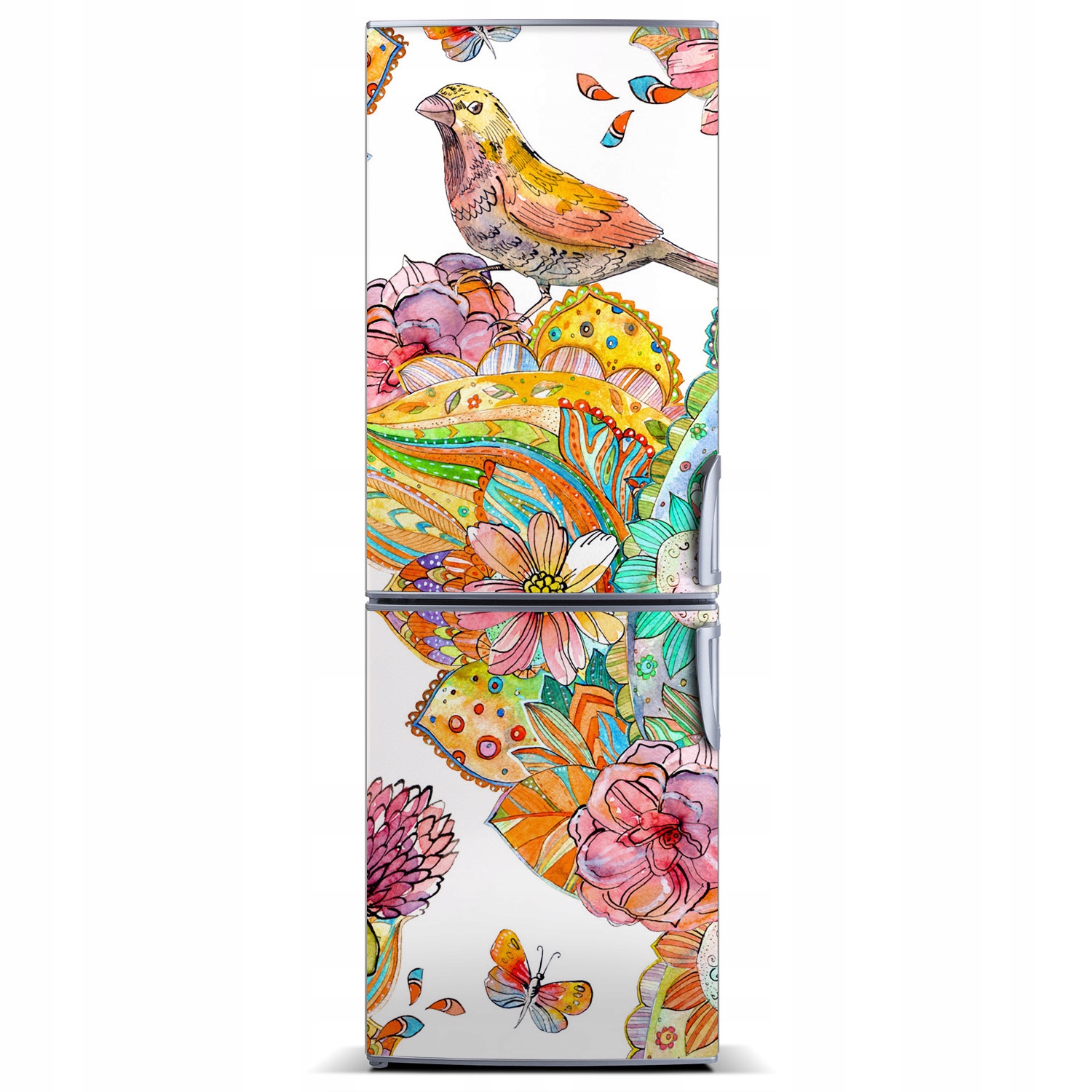

Naklejka Magnes na lodówkę motyle kwiaty 60x180
