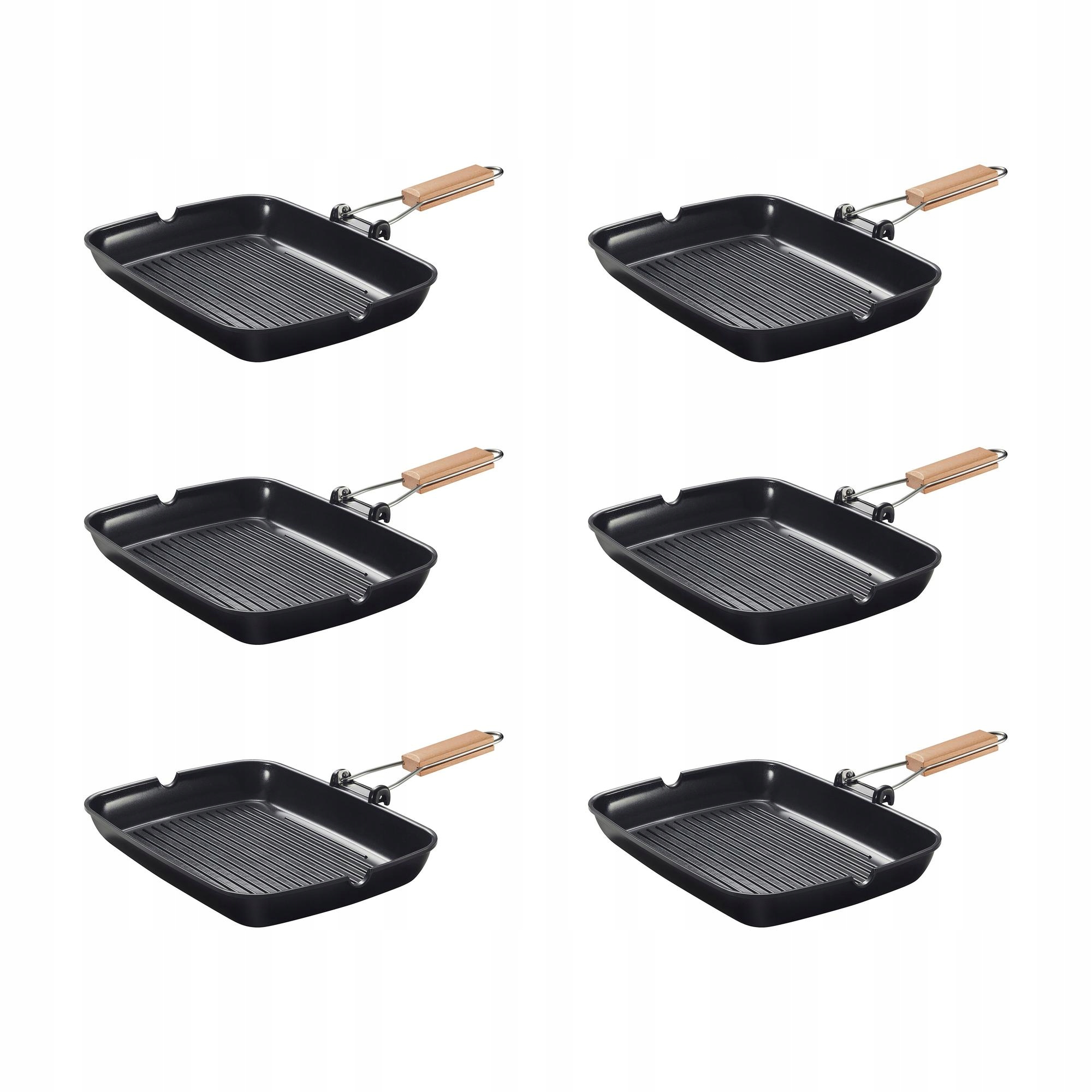 6 szt. Grilla Patelnia grill. powłoka zapobiegająca przywieraniu 36x26