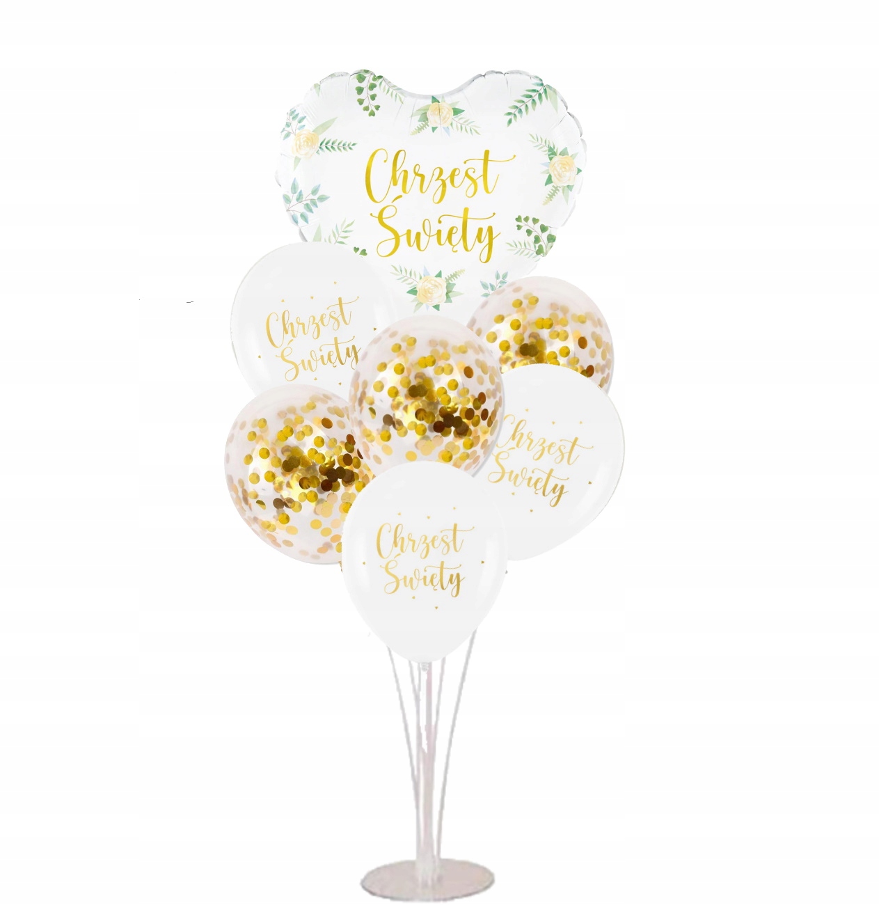 

Balony ozdoby stojak zestaw na Chrzest Chrzciny