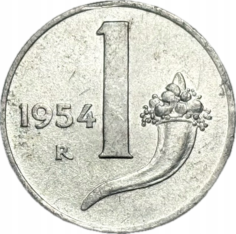 WŁOCHY - 1 LIRE - 1954