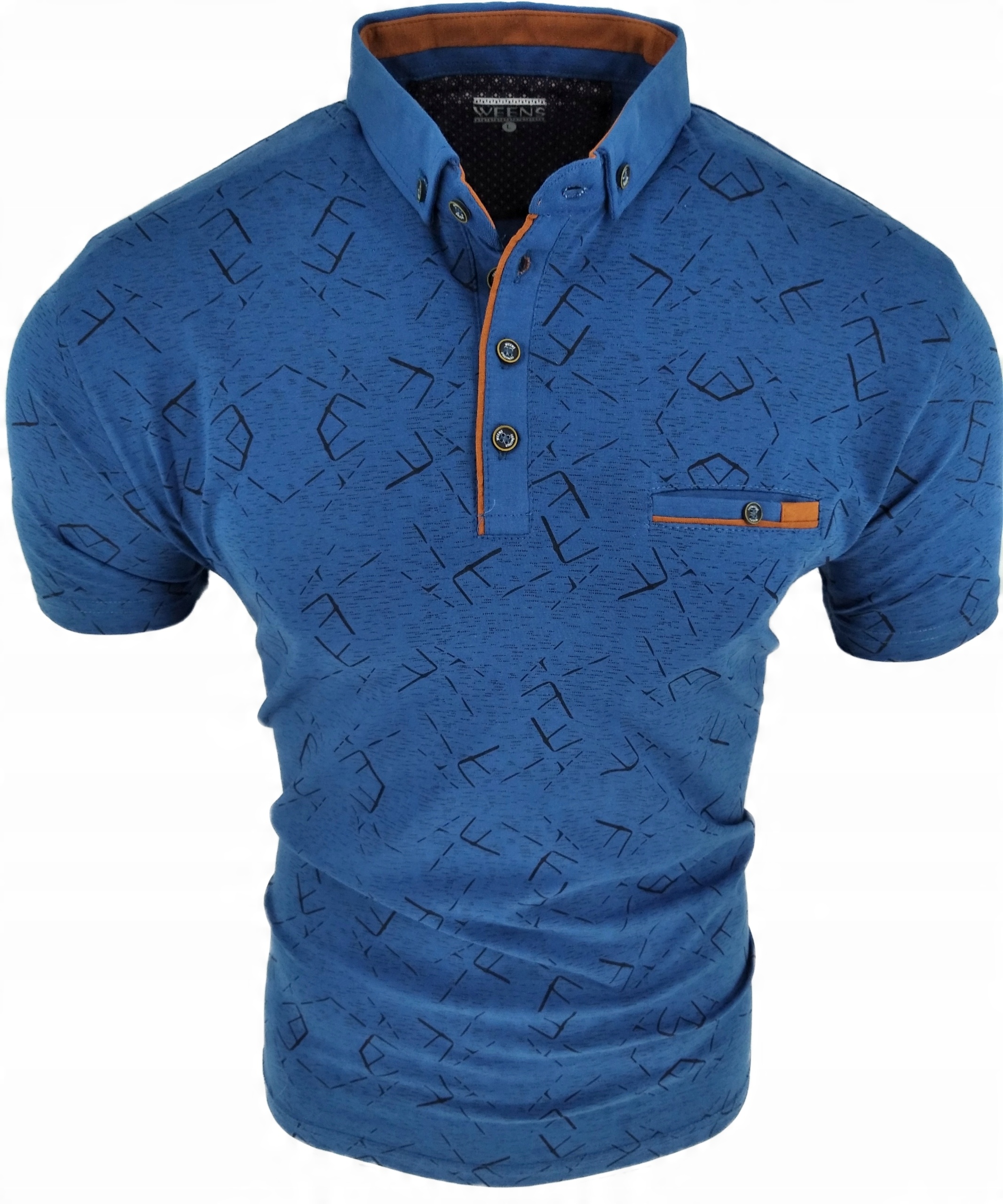 

Koszulka Męska Polo Turecka Wzorek Indigo XXL 2XL