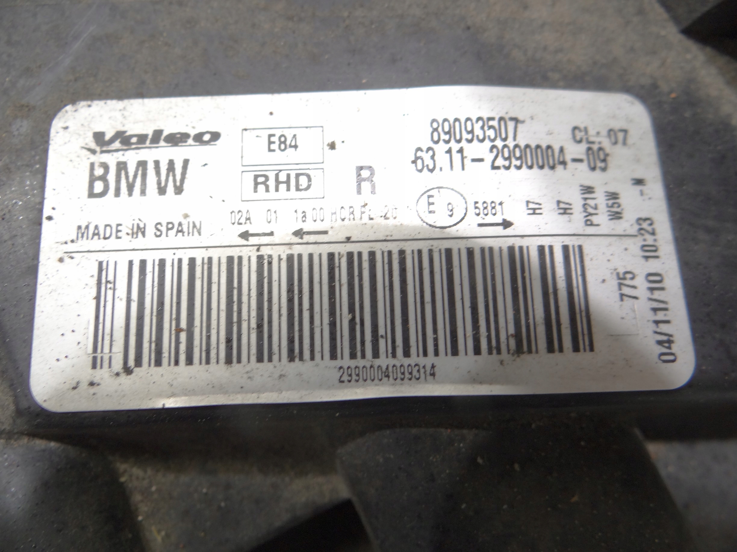 light right front BMW E84 X1 2990004