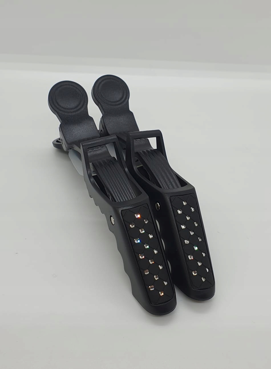 KLIPSY Krokodylki ROKI z diamentami (2 szt) czarne