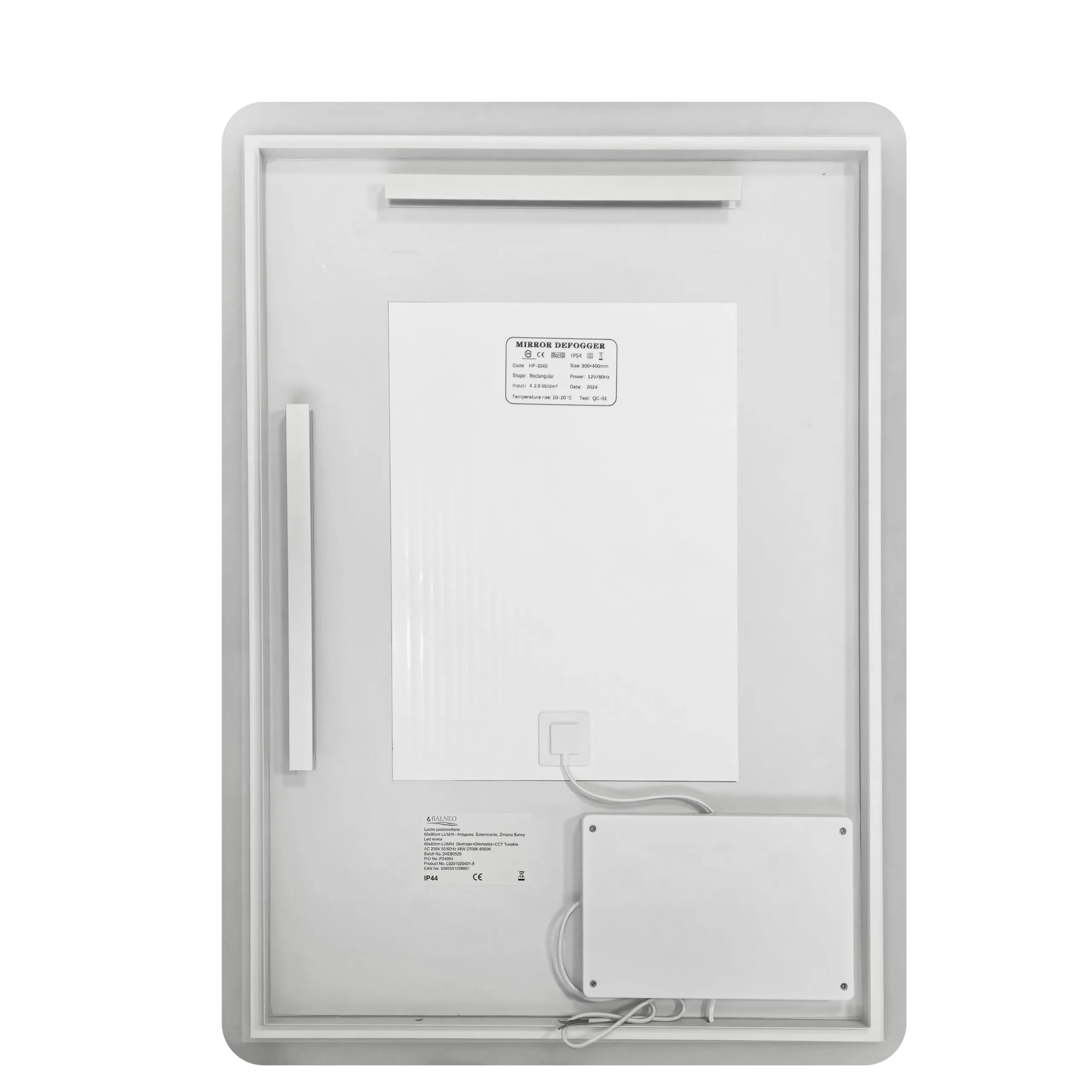 Lustro ścienne Balneo prostokąt 50 x 70 mm Wysokość 70 mm