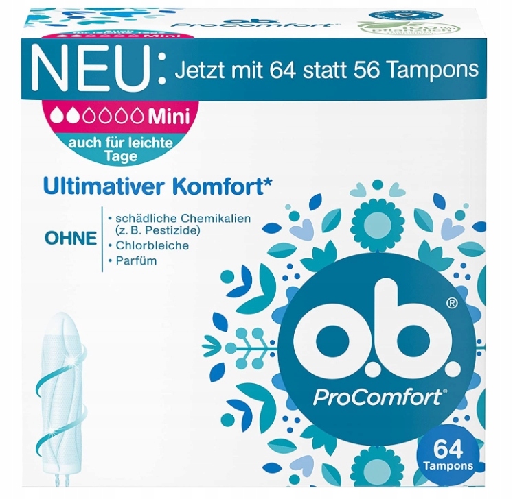 

O.b. ProComfort Mini, Tampony higieniczne, 64szt