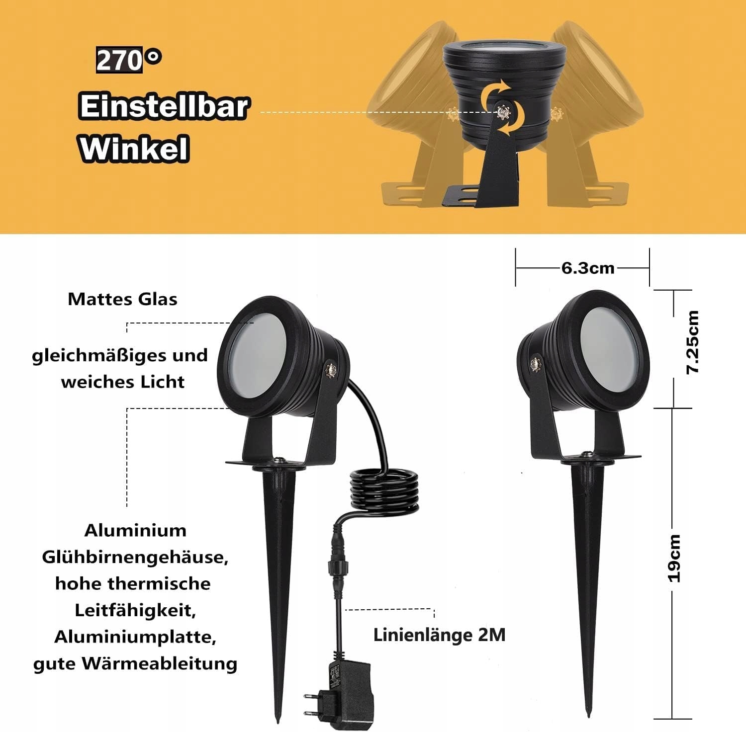 RICHSING Reflektor Zewnętrzny Oświetlenie Ogrodowe Wodoodporne LED 15W RGB — miniatura 7