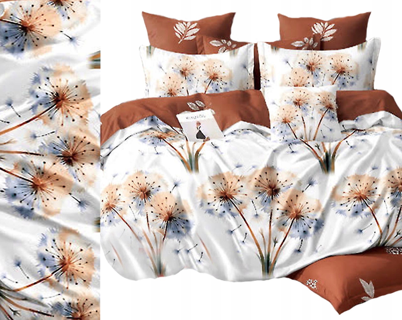 Povlečení Flanela 200x220 2 povlaky na polštáře 70x80 na zip, květiny, foukače