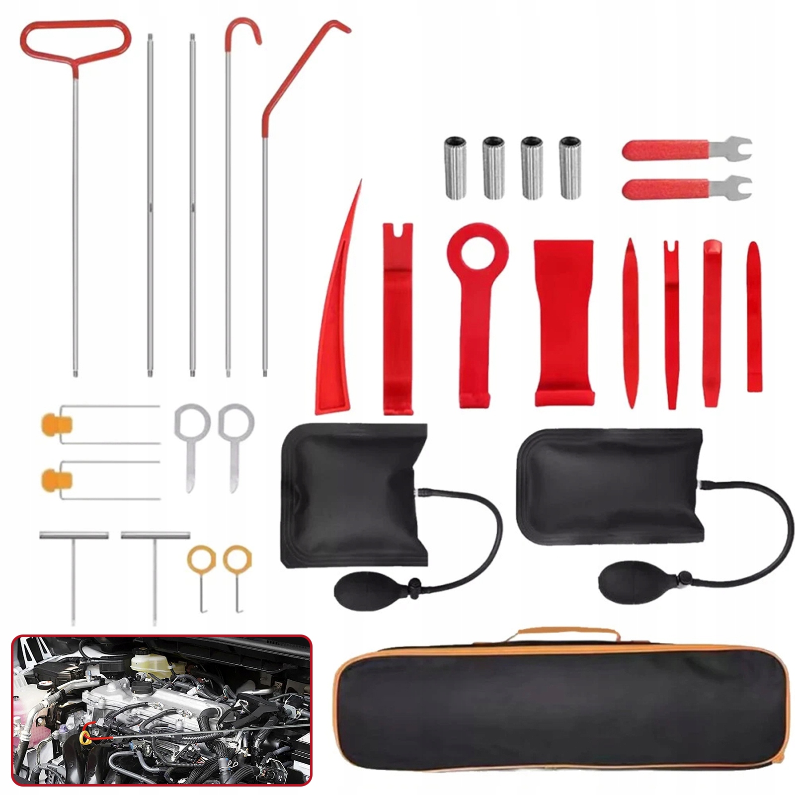 Sada Pro Nouzové Otevírání Dveří Auta S Polštáři A Taškou