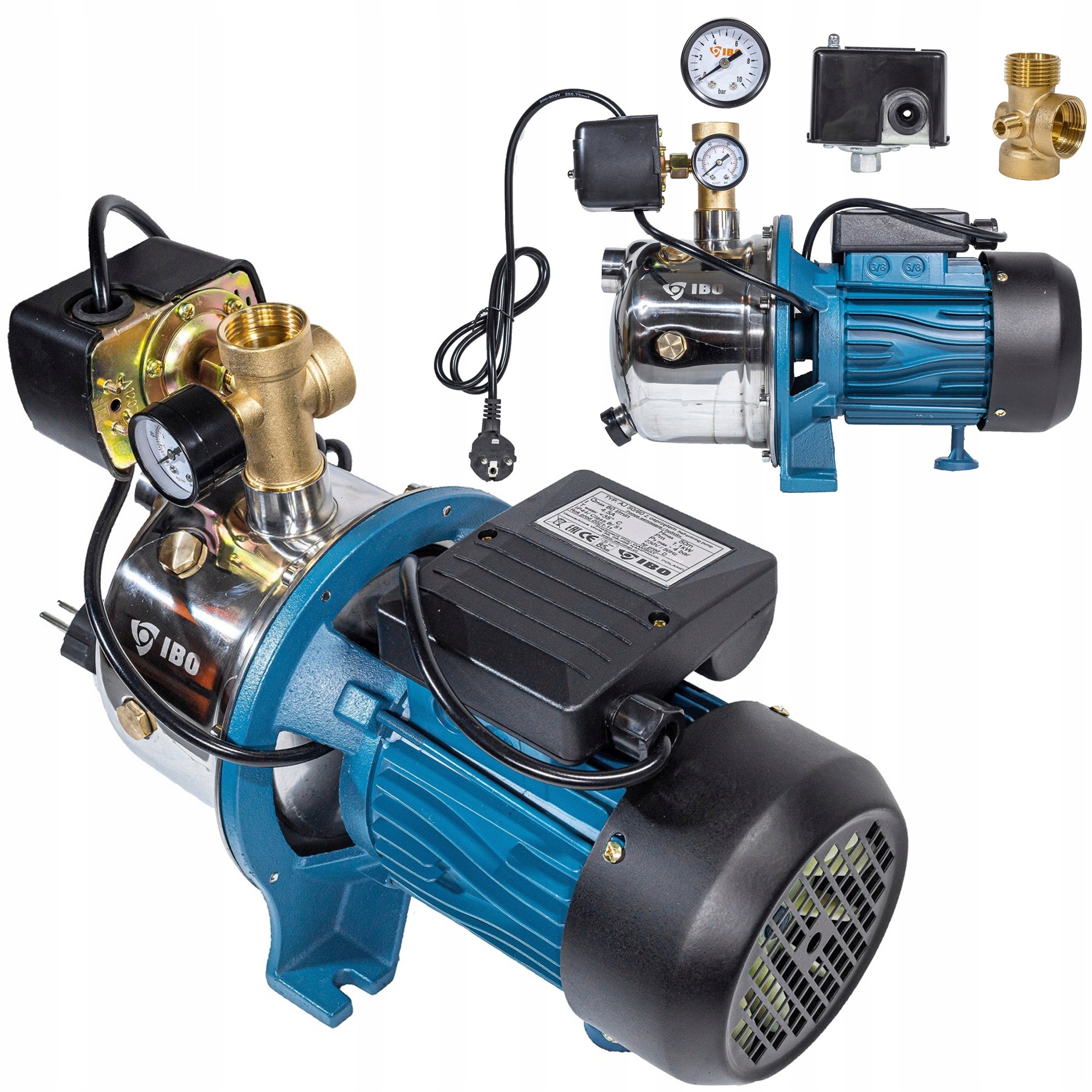 Hydroforová Sacia Pumpa AJ50/60 Na Zalievanie 60 l/min 1100 W Ibo S Príslušenstvom