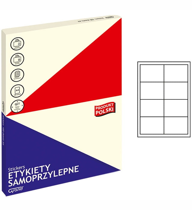 

Etykiety Samoprzylepne A4/100 Grand 97x67,7 mm