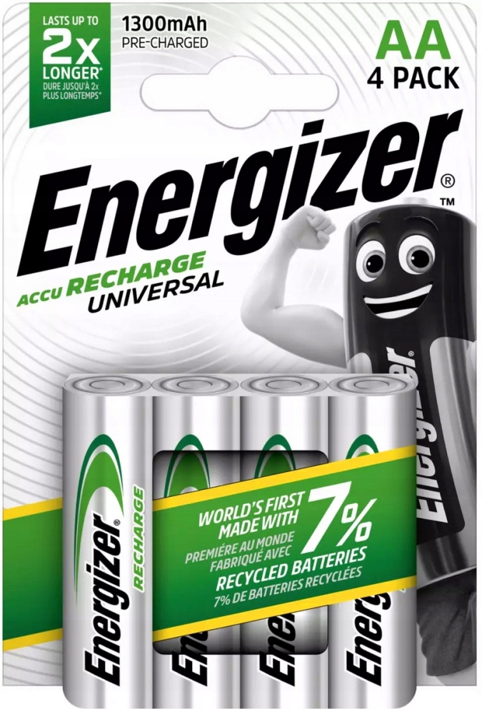 4× Akumulatorki Energizer Universal AA R6 HR6 NH15 1,2V 1300mAh