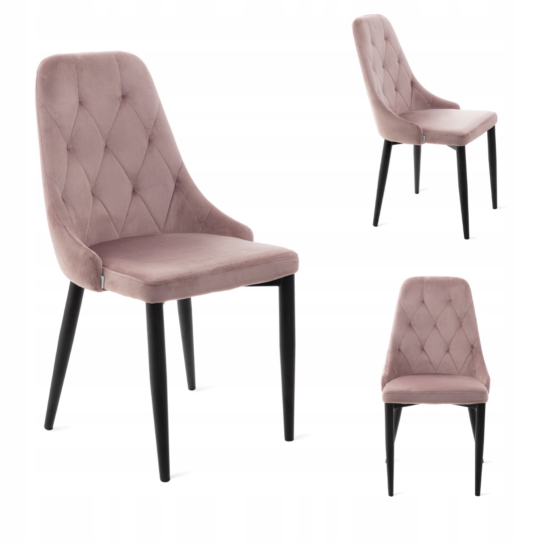 Krzesło Louis Quilter welurowe różowe 46,5x58x88 cm Homla