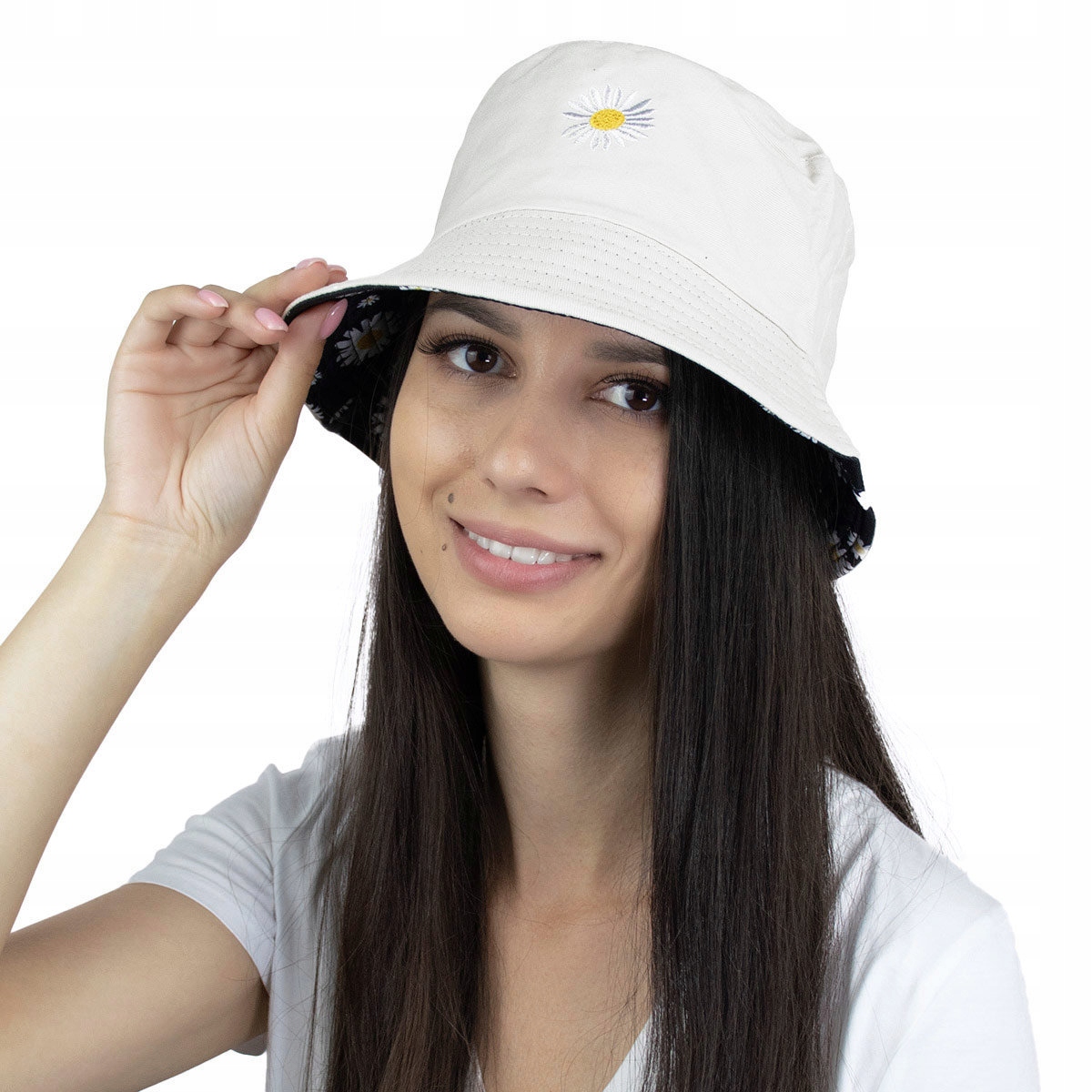 

Bucket Hat czapka dwustronna Kapelusz biało-czarny