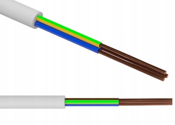 

Przewód Kabel Owy 3x2,50 linka elastyczna Biały