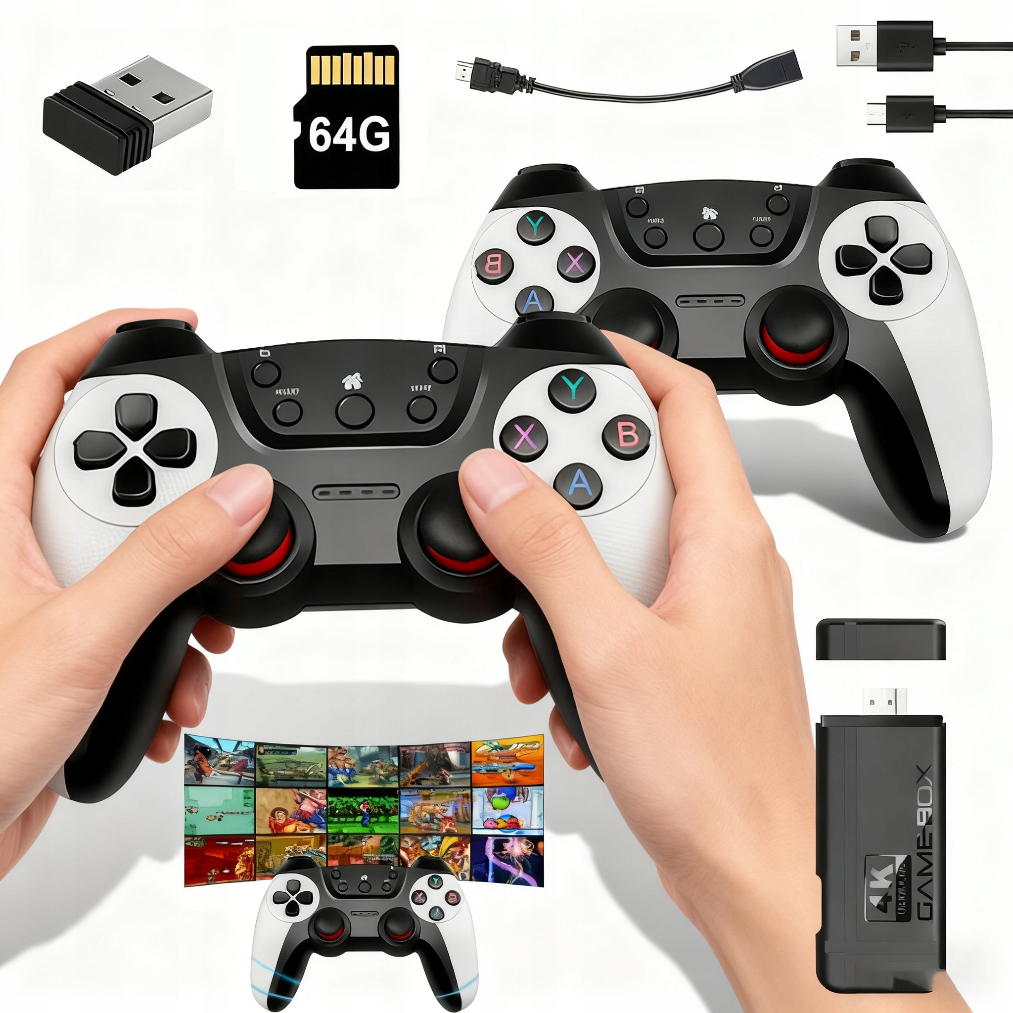 Bezprzewodowa Konsola Do Gier Retro Tv Game Stick Emulator 8 Konsol 64GB