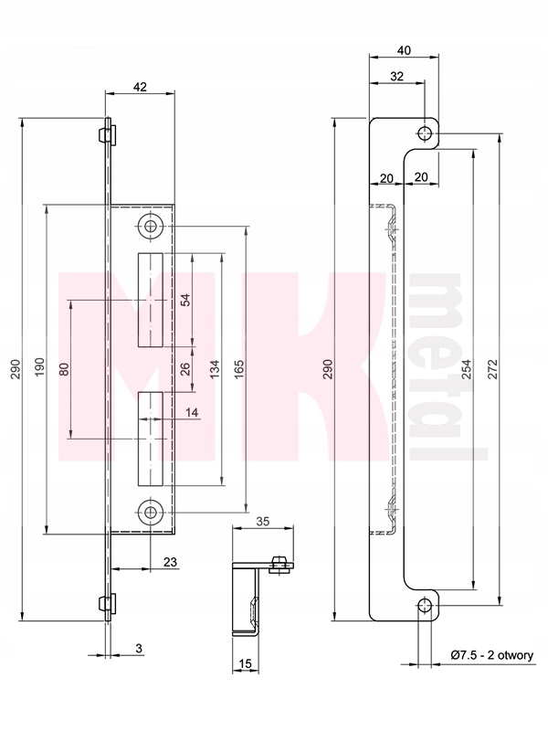 Zaczep opór ogranicznik domyk do furtki ocynkowany Kolor ocynk